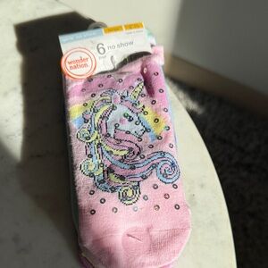 Wonder Nation Pink Unicorn No Show Socks Set